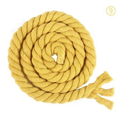 5 mètres 100%  coton 10mm 3 actions cordons de coton torsadés corde de coton tissée sac de bricolage cordon de serrage ceinture sangle accessoires de décoration: Jaune