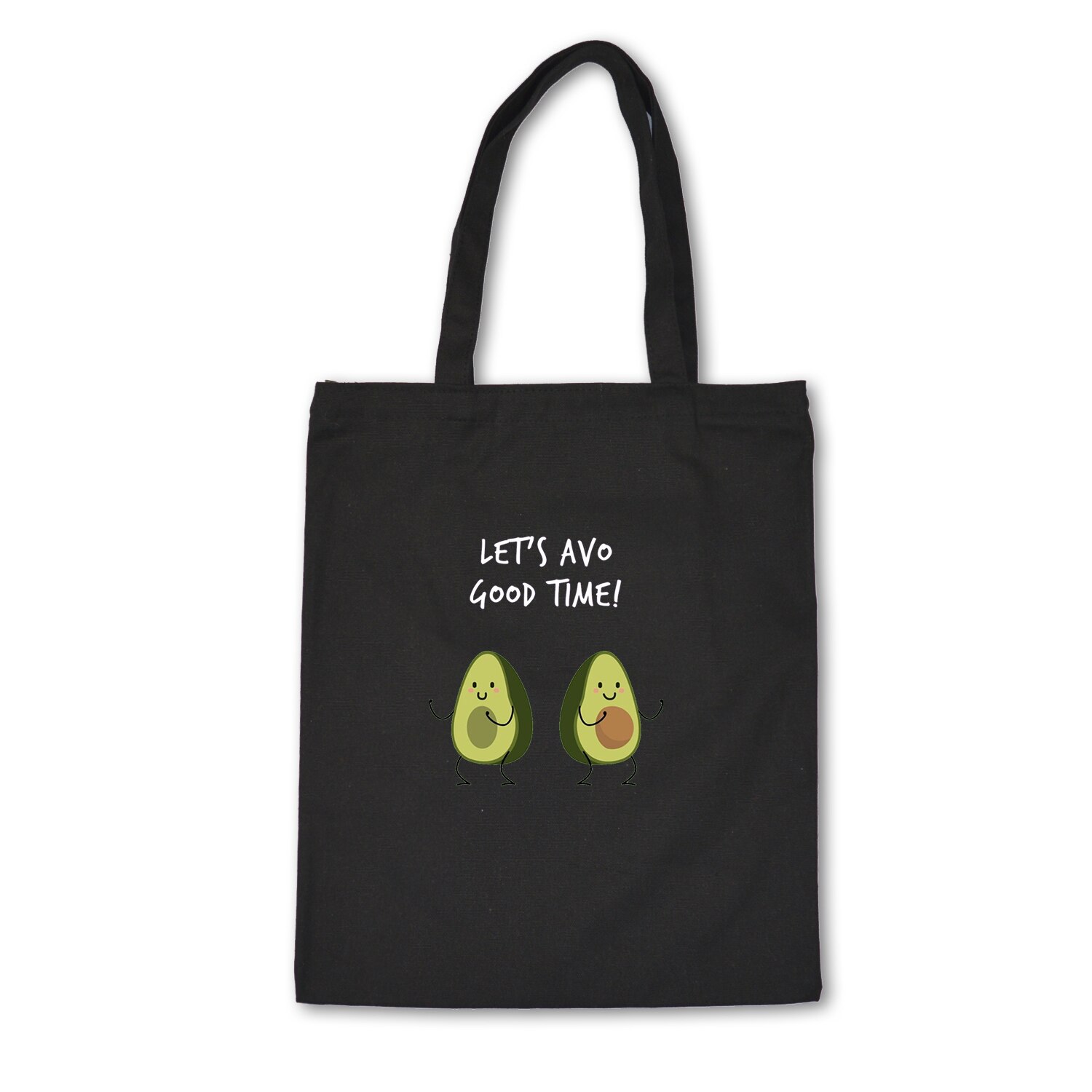 Nette Avocado Drucken Mehrweg Einkaufstasche Frauen Leinwand Tote Taschen Druck Eco Tasche Cartoon Bolsa De Compras Shopper Schulter Taschen: E76BLACK