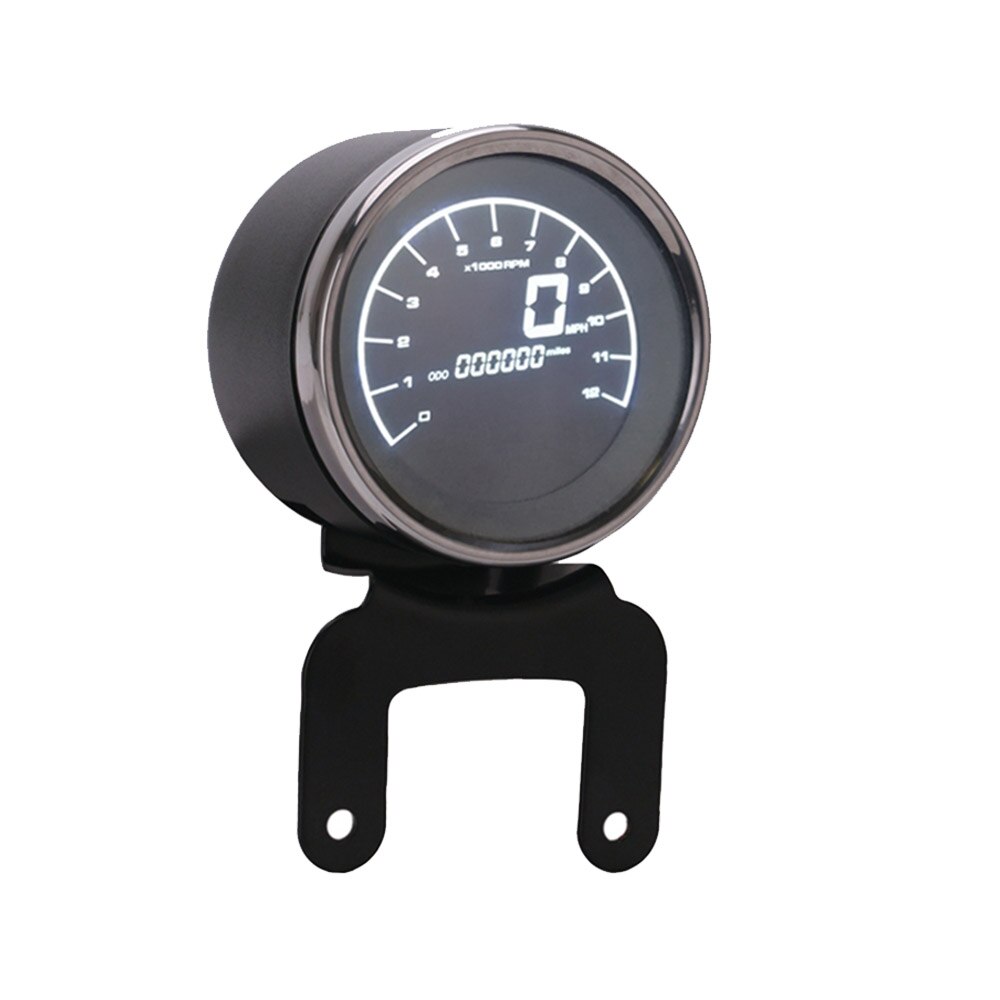 Motorcycle Led Multi-Functional Digital Odometer Speedometer Tachometer Fuel Level Meter Indicator Motorbike Gauges Instrument: Without sensor