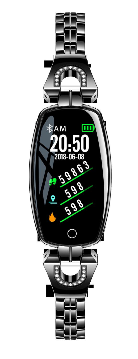 Bluetooth dameshorloge, hartslagmeter, fitnesstracker, smartwatch, app-ondersteuning voor android, ios, pk  q8 q9: Zwart