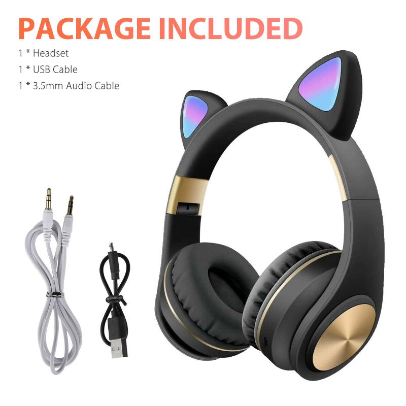 Leuke Kat Draadloze Hoofdtelefoon Bluetooth Headset Opvouwbare Stereo Hoofdtelefoon Gaming Koptelefoon Met Microfoon Voor Pc Mobiele Telefoon