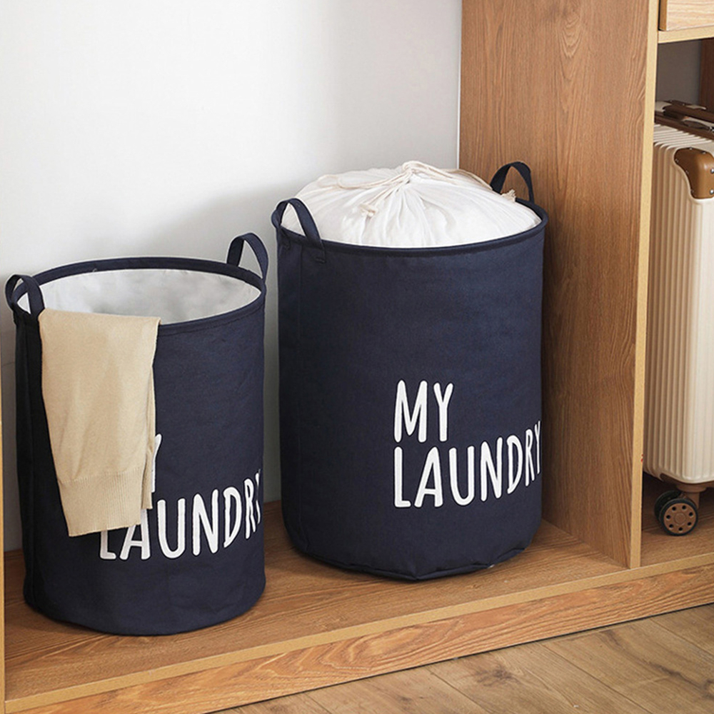 Laundry Basket Drawstring Dirty Clothes Storage Bag With Handle Foldable Toy Clothing Organizer Modern Home Supply Organizers