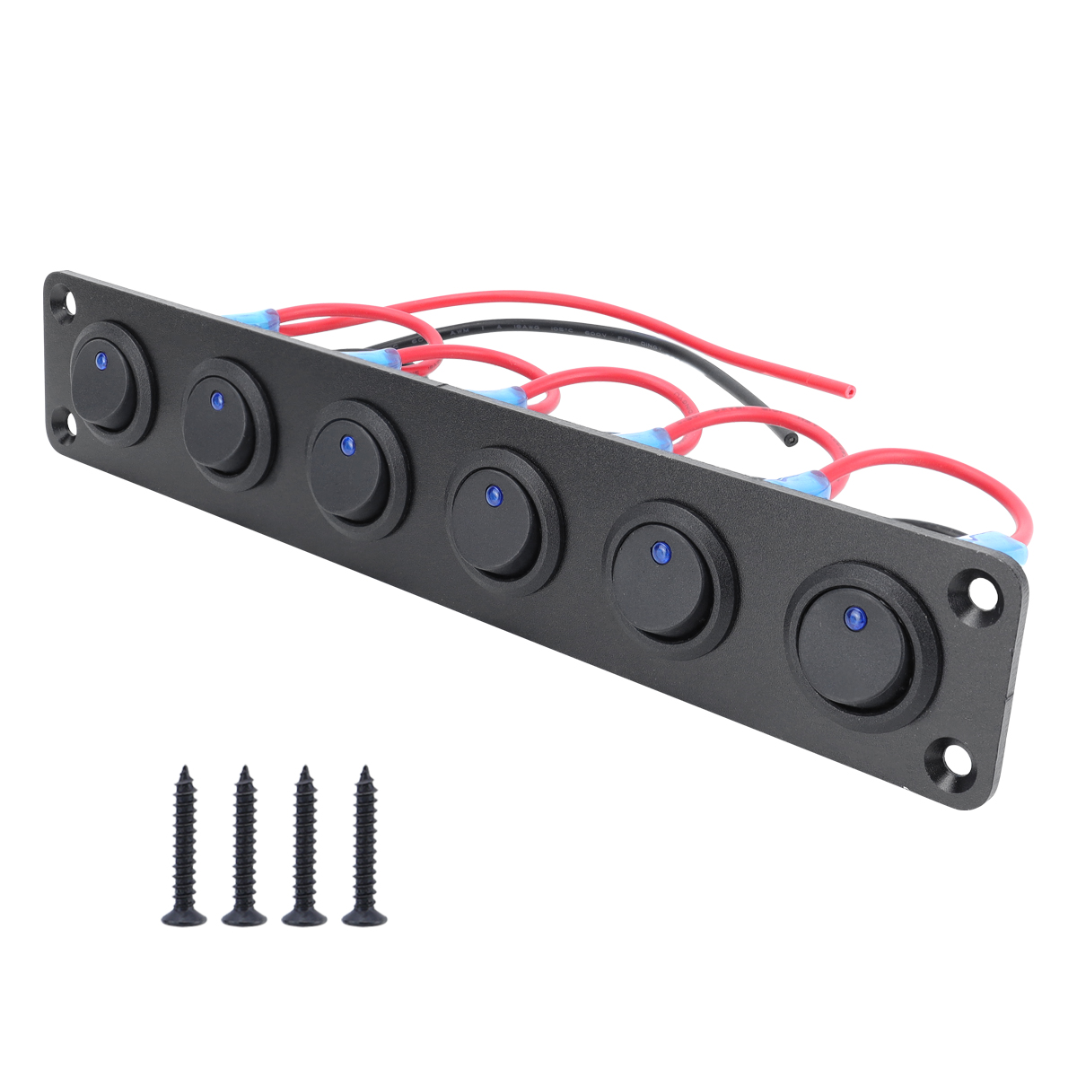 20A blue circular joystick switch panel with 3-pin aluminum waterproof 12V, suitable for cars, trucks, boats, RVs, yachts, etc: Coffee