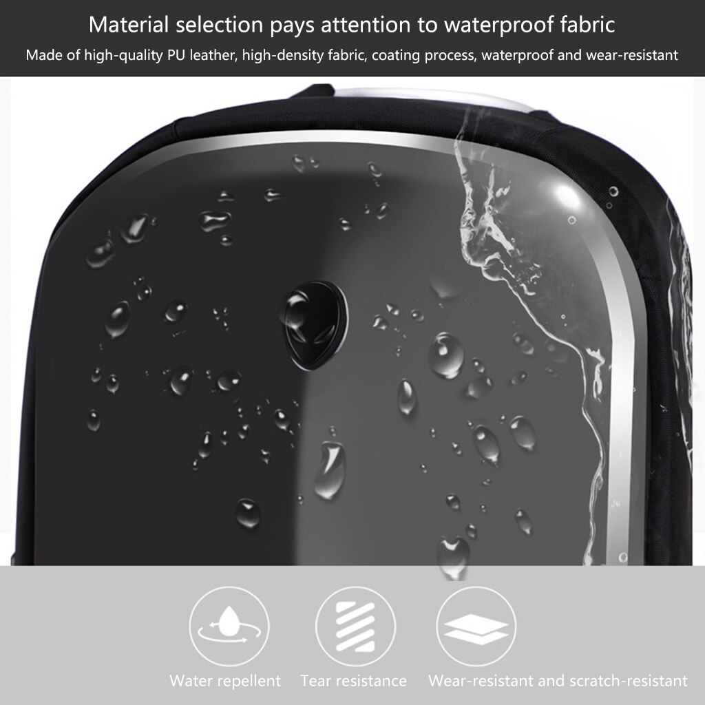 Crossten zaino di protezione multifunzionale in PVC impermeabile con guscio rigido con porta di ricarica Usb borsa per Laptop da 16.6 "con blocco a combinazione