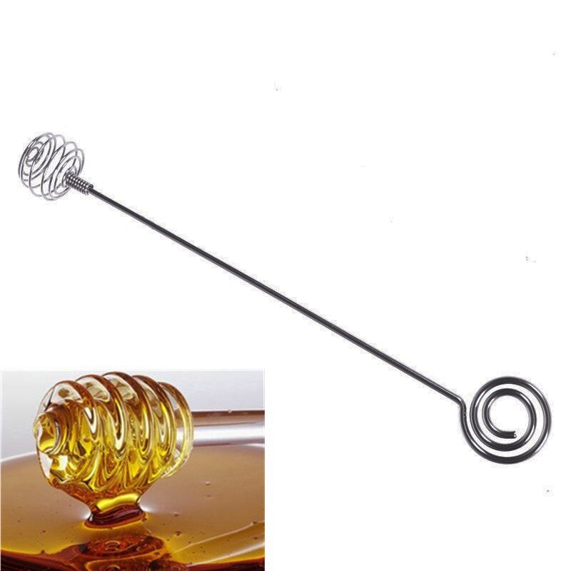 Lange skaft honning dipper skeer køkkentilbehør spiral blandestav honning værktøj til te kaffe kiks dessert