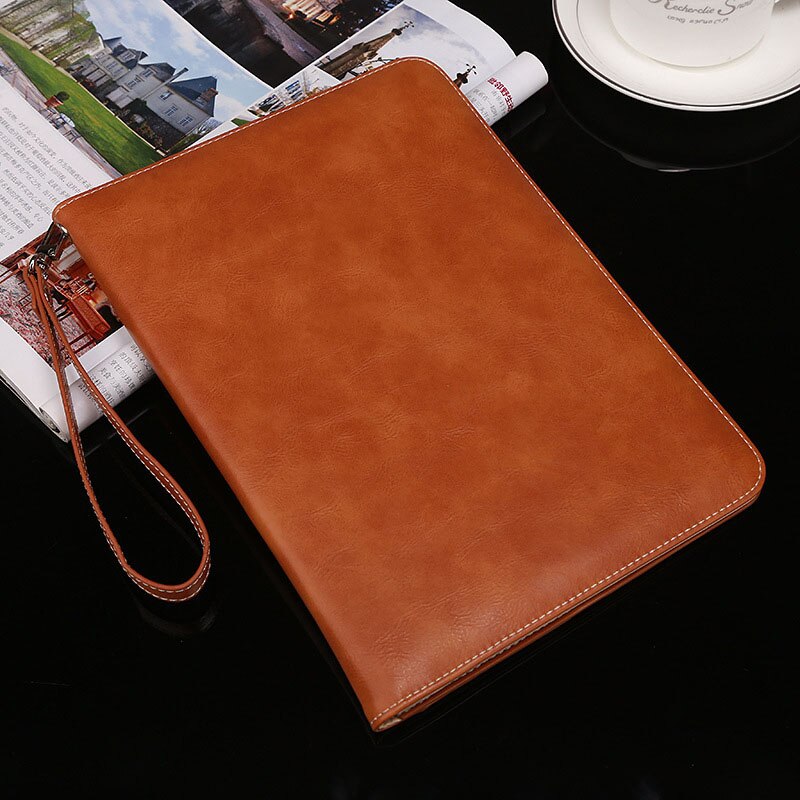 För ipad fodral läderfodral för ipad air 2 fodral flip stativ handhåll smart fodral för apple ipad air 1 för ipad 9.7: Brun
