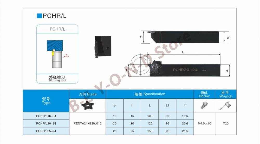Beyond Pchr PCHR12-24 PCHR16-24 PCHR20-24 PCHR25-24 Draaibank Gereedschaphouder Cnc Cutter Carbide Inserts Externe Schacht Bar