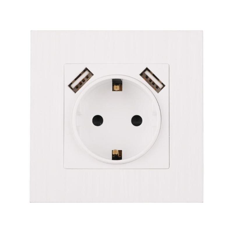 Electrical Wall Socket Double USB Port 220-250V 16A Socket Power Outlet