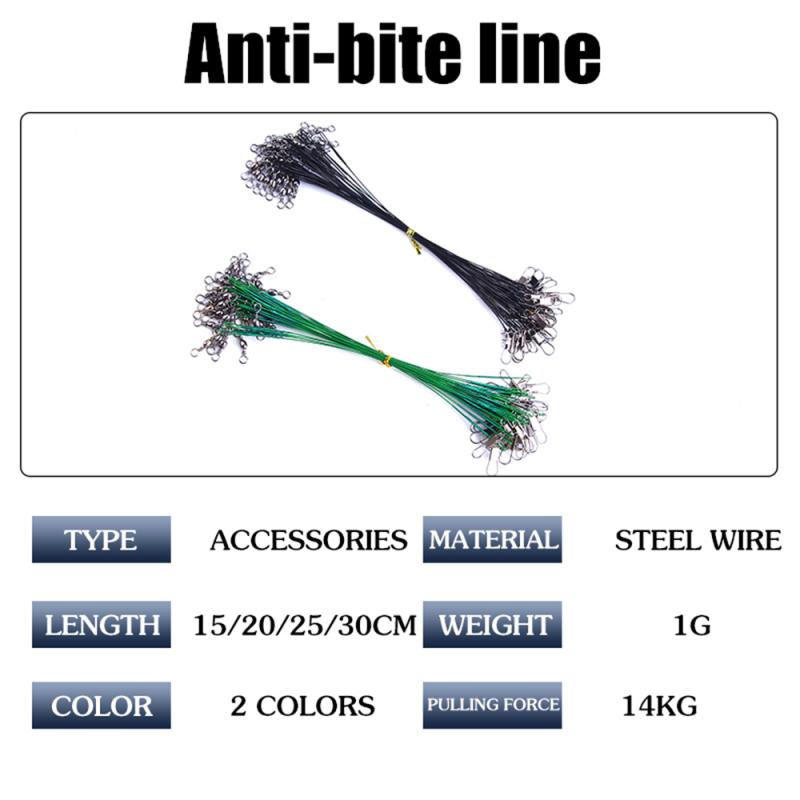 1pcs/lot Anti Bite Steel Fishing Line Steel Wire Leader With Swivel Fishing Accessory Lead Core Leash Fishing Leader Wire