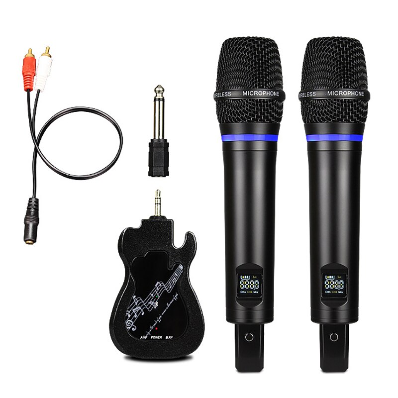 Wireless Microphone USB RCA MIC Handheld UHF Mic with Receiver for KTV Karaoke Party: Default Title