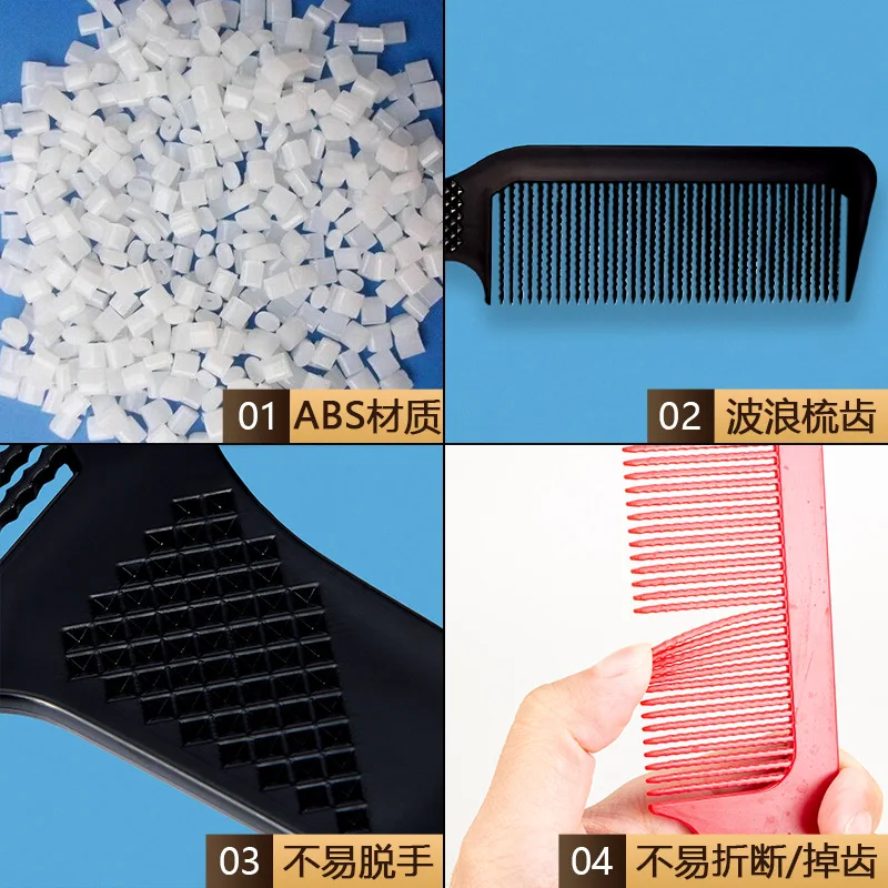 Accesorios profesionales para peluquero y salón, peine de corte de cabeza plana, estilismo antiestático, cepillo de pelo de corte de dientes anchos para hombres, 1 ud.