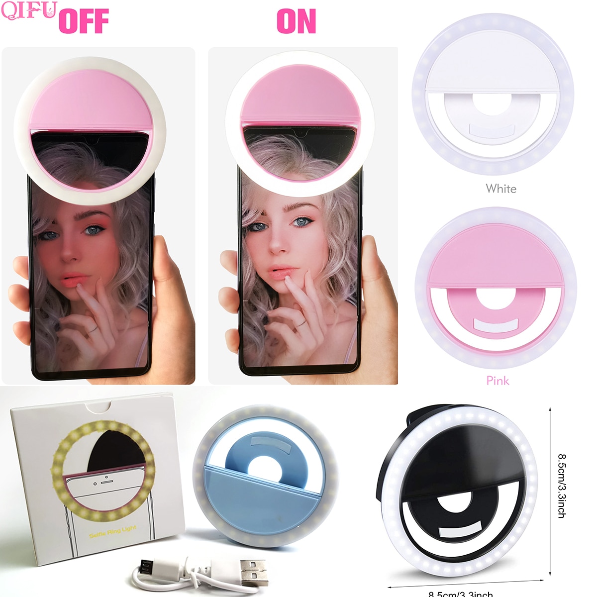 Lumiere-Anillo de luz Led para Selfie, lámpara de luz Led para Selfie, decoración de teléfonos móviles, foto, espejo de luz nocturna, señal de neón, anillo de luz para Selfie
