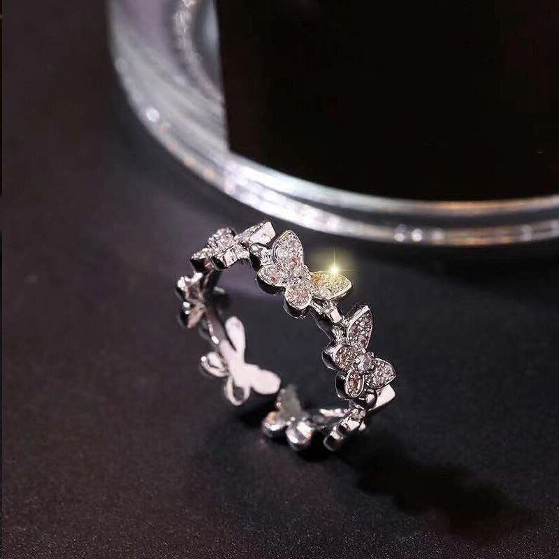 Silber Farbe Tanzen ziehen um Schmetterling Ringe zierlich Insekt Minimalistischen Ringe Für Frauen Französisch Jewlery 2022 Trend Anillos: Schmetterling Ring