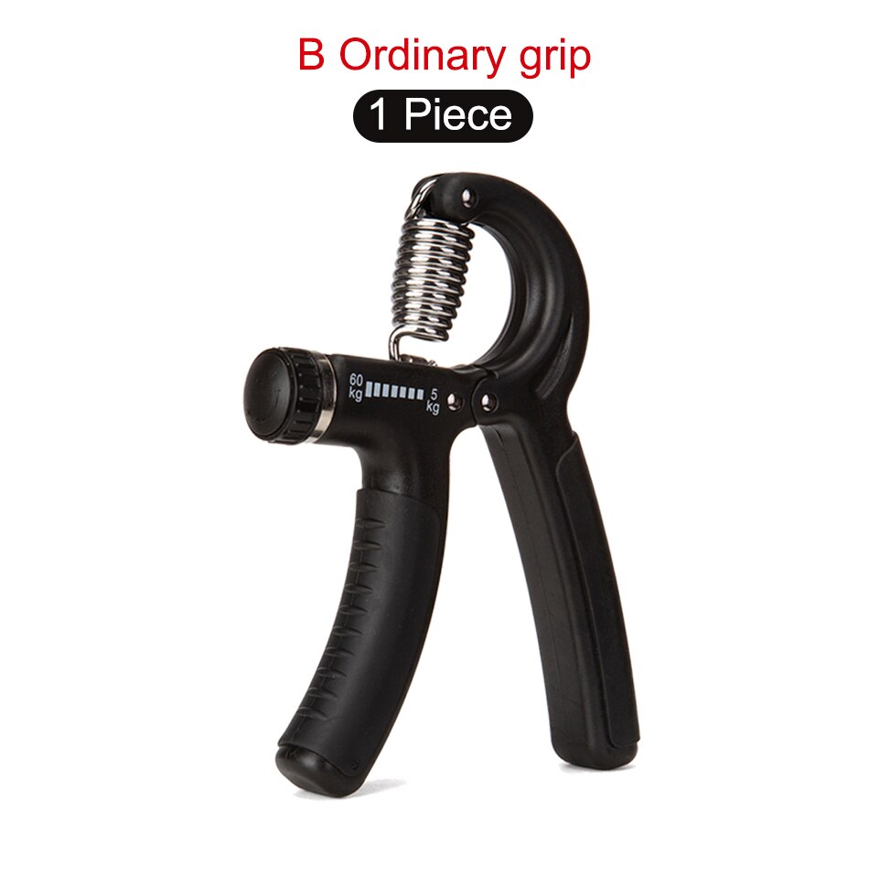 Worthdefence 5-60Kg Adjustable Hand Grip Men Countable Finger Strengther Heavy Exerciser Home Fitness Muscle Recovery Gripper: Normal Black