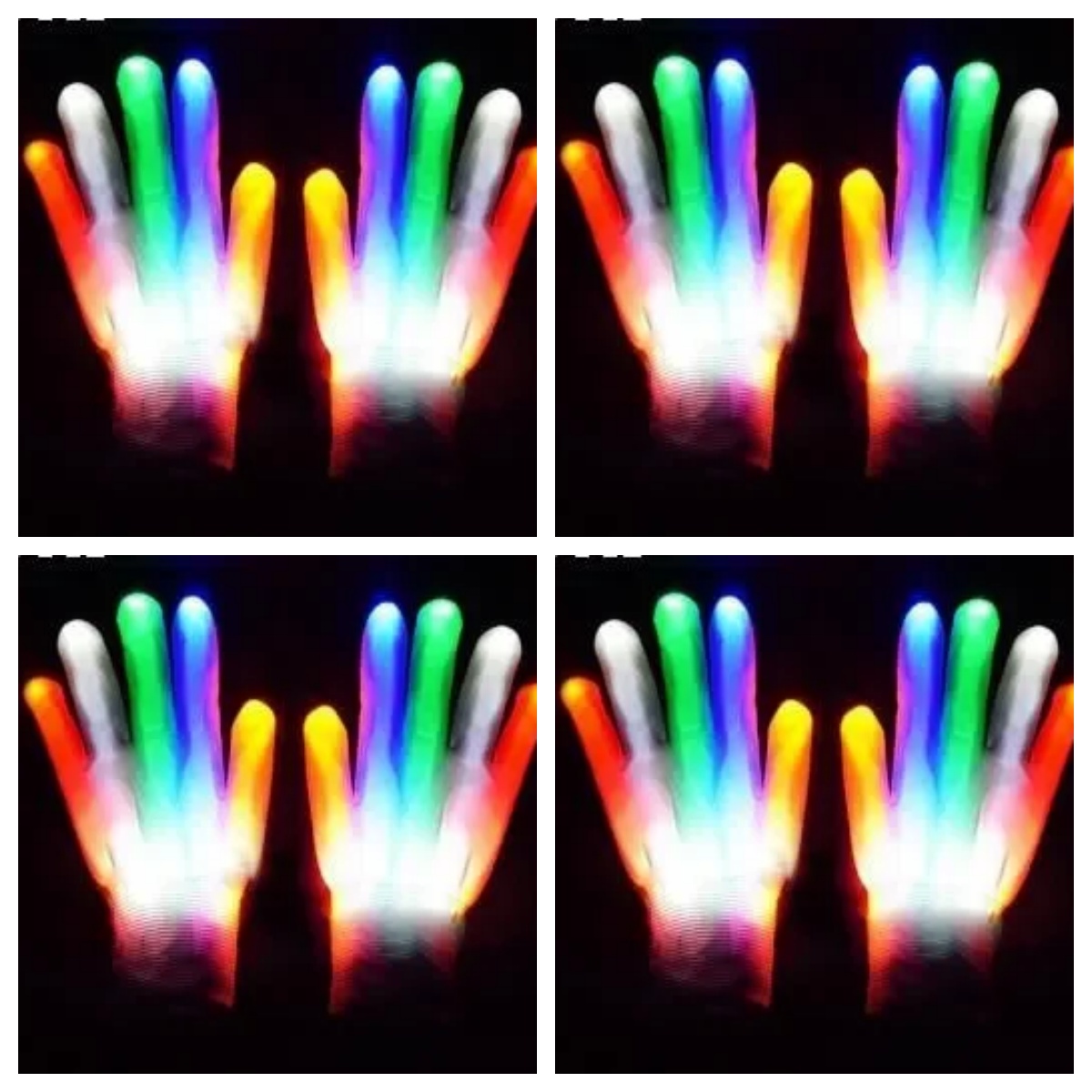 Luvas de led neon guantes brilhantes festa de halloween luz adereços luminosos piscando crânio luvas palco traje suprimentos: CINZA