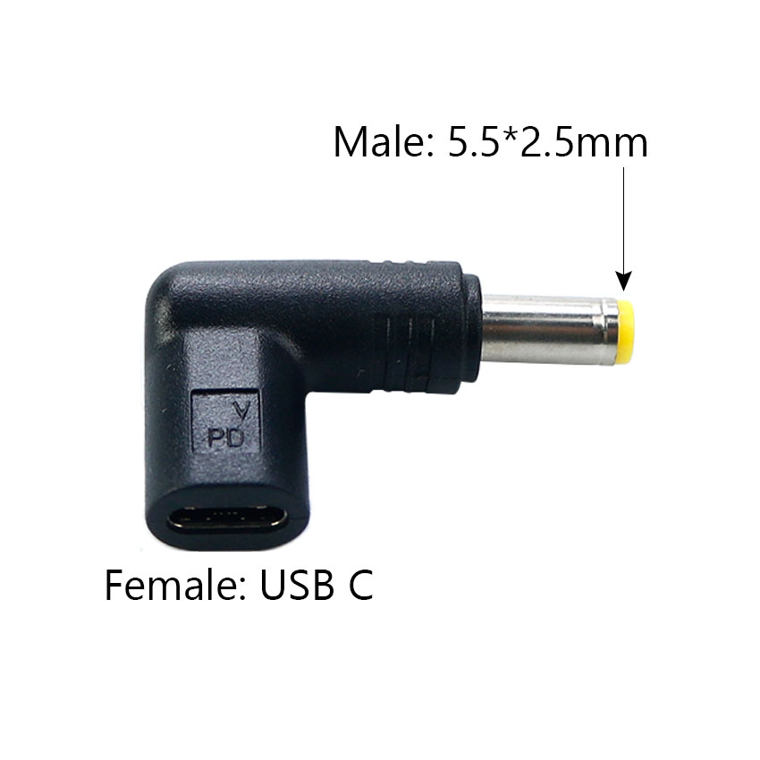Usb C Pd Naar Dc Power Connector Universal 12V 15V 19.5V Type C Naar Dc Jack Plug Opladen Adapter Converter Voor Tablet Router: Bruin / 3P