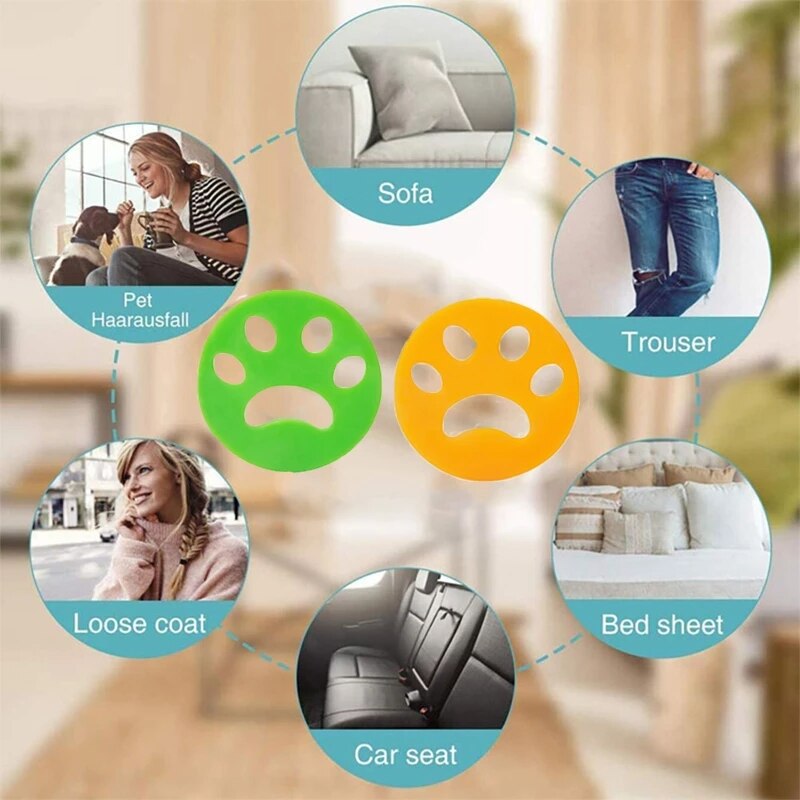 Reusable Silicone Brush Hair Remover Pad Dog Fur Sticker Catcher Cleaning Washing Machine Pet Accessories Clothes Cleaning Tool