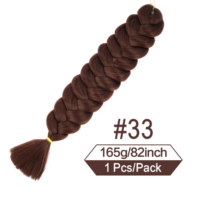 Trenzas sintéticas de pelo trenzado Jumbo de 82 pulgadas de largo, extensiones de cabello de ganchillo, trenza preestirada de 165g, para mujeres negras