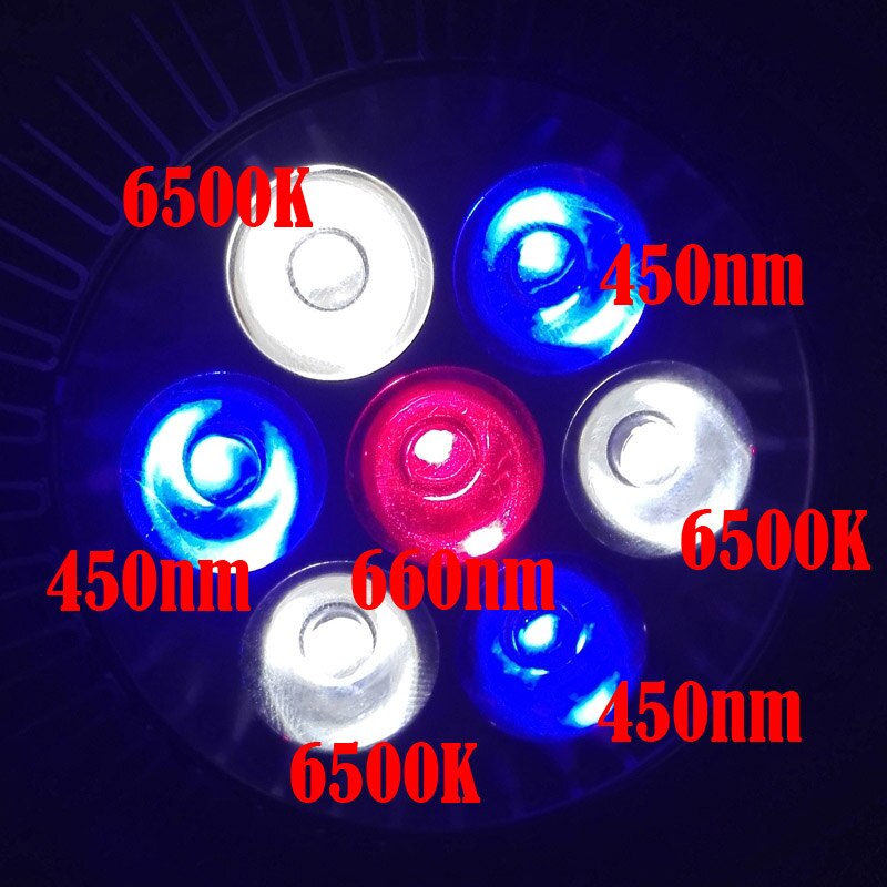 (1 stuks/partij) E27 LED Aquarium lamp, AC85-265V, 15 w/21 w/27 w/36 w/45 w/54 w, water planten Groeien Licht blub Voor Aquarium Verlichting: 3blue 3white 1red