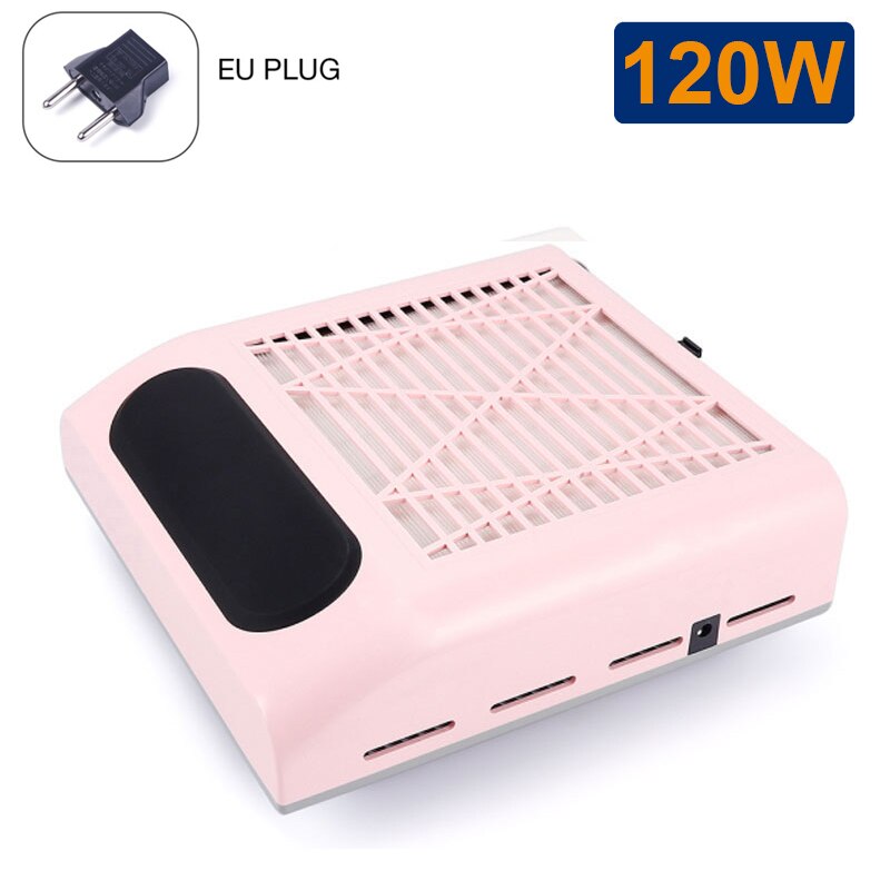120W odkurzacz robić paznokci wentylator robić manicure pedicure pochłaniacz kurzu z wymiennym filtrem robić usuwania kurzu robić salonu: różowy-EU