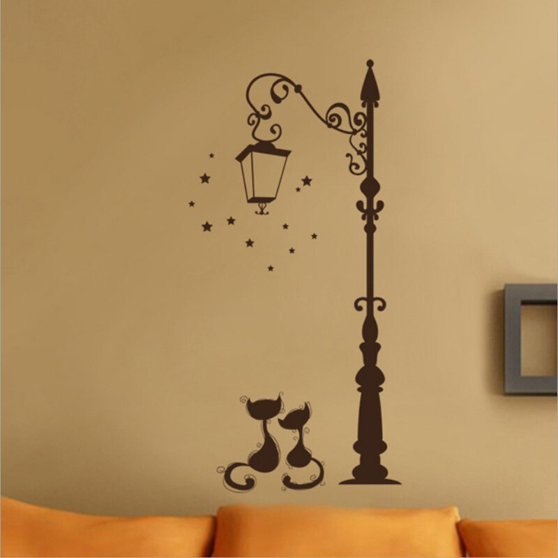 Leuke Kat Mode Muurstickers Grappige Kat Stickers Woonkamer Decor Tv Muur Decor Kind Kinderen Slaapkamer Vinyl Home Decor