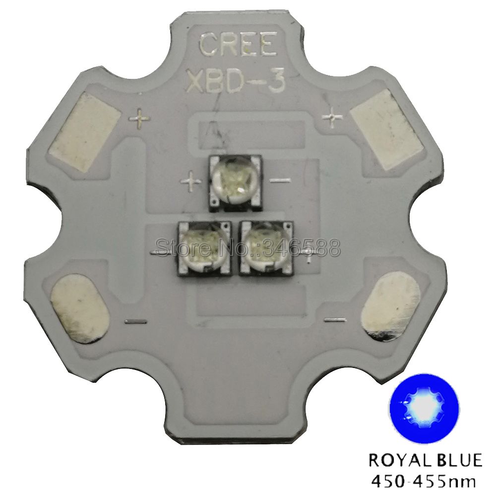 Cree XBD XB-D 3Leds Led Emitter Lamp Light White Warm White Red Green Royal Blue Yellow 9V Intergrated LED Light Source: Royal Blue