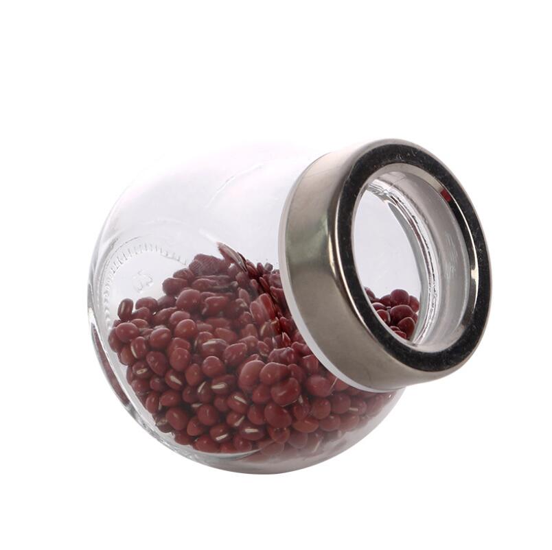 Kitchen Supplies Stainless Steel Seasoning Jar Glass Sauce Bottle Honey Jars Sugar Jar For Home Kitchen Storage Tank: 1