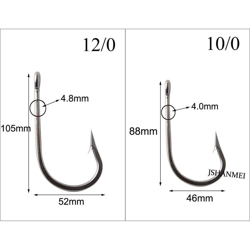 Hyaena 1PCS Stainless Steel Large Shark Fishing Hook Rigs 2 Arms 400lb Wire Leaders Big Hook Rig Fishing Tackle