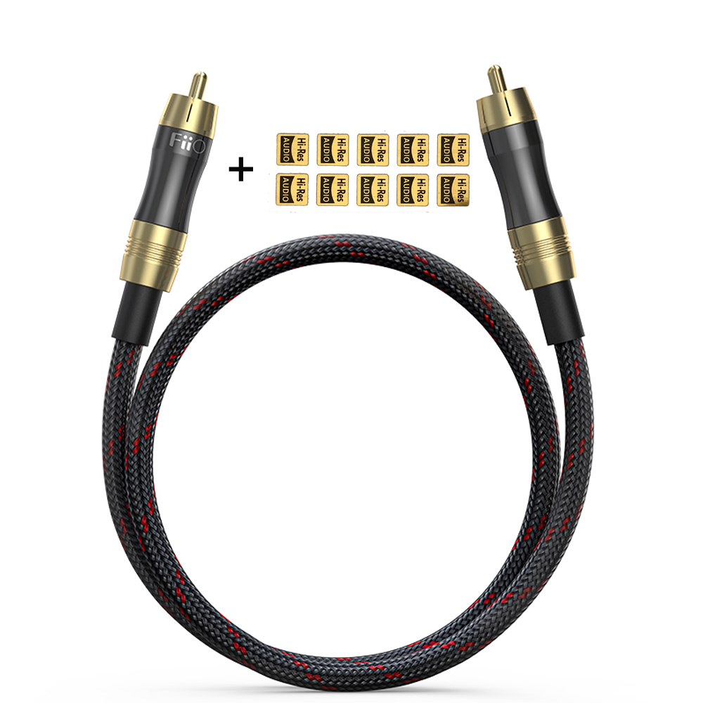 Fiio LR-RCA2 Dual RCA Gold-plated Digital Audio Adapter Cable RCA Plug for Amplifier Player PC TV DVDs Speakers BTA30(50cm)