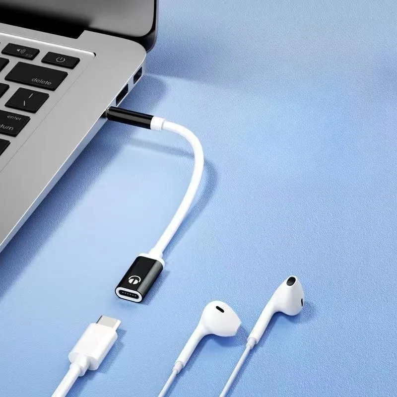 1pcs 3.5mm Male To Type-C Female Headphone Aux Cable Converter Type-C To Flat Headphone Round Head Adapter Cable