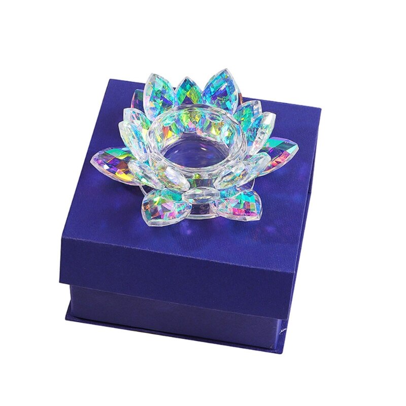 Verre à ongles en forme de fleur de Lotus, verre arc-en-ciel, pour Nail Art