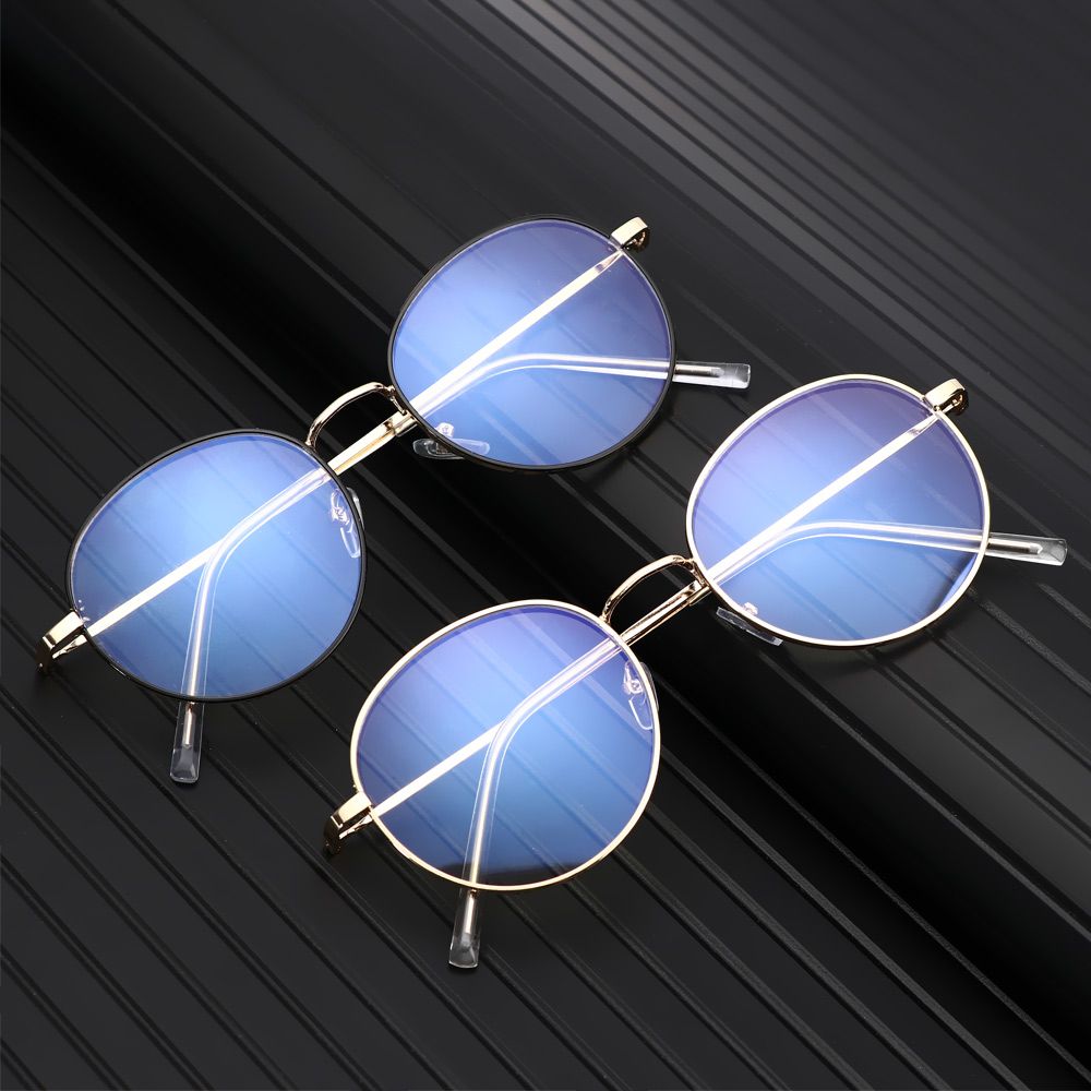 Ovale anti-blått lys briller til kvinner menn metall innfatning øyebeskyttelse ultra lette briller kontor databriller