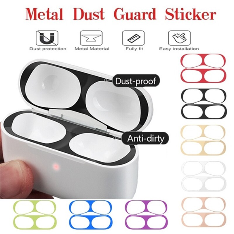 Ultra Thin Metal Dust Proof Guard for Apple Airpods Pro Earphone Skin Protection Sticker for IPhone Airpodspro Dust Plug Cover