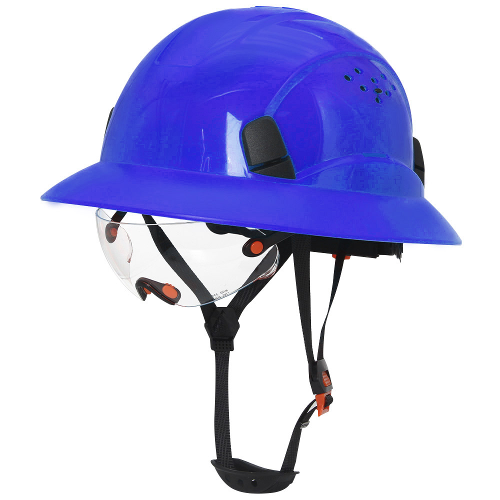 Capacete de segurança ce em fibra de carbono com aba completa e óculos de proteção, construção anticolisão, capacete de segurança ansi para engenheiros, boné de trabalho respirável.: Verde