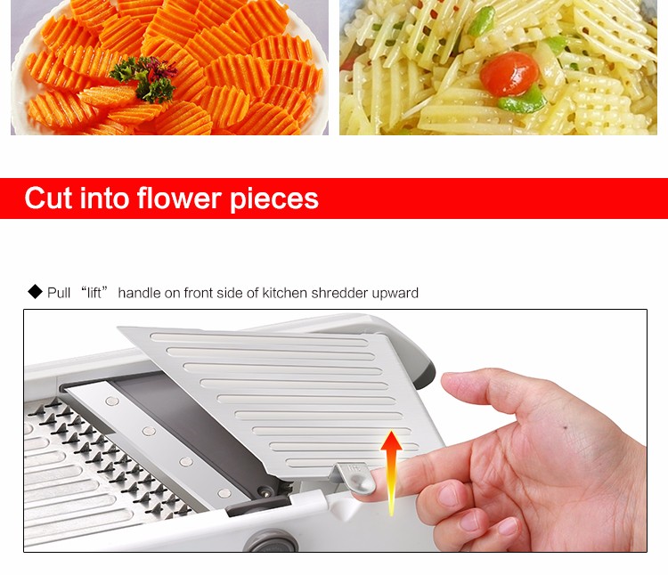 Rallador ajustable de mandolina con cuchillas de acero inoxidable 304 cortador de verduras accesorios de cocina