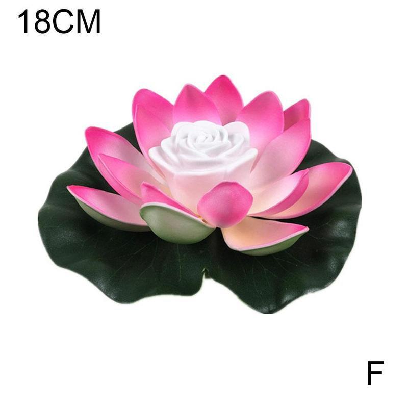 Flower Lamp LED Floating Flower Lamps Decor On Water Swimming Pool Garden Light Garden Tank Pond Decorations: Multi-color 18cm
