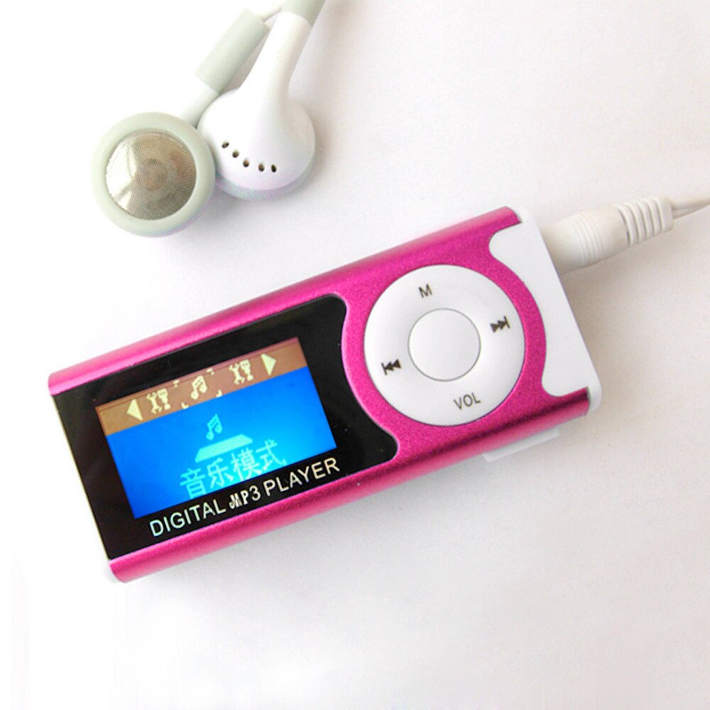 MP3 Player Support 16GB Micro SD TF Card USB Clip Mini LED Portable LCD Mini Mp3 Player Music Sports Walkman