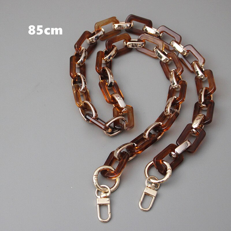 Corrente feminina acessória, bolsa de metal com estampa de onça acrílica, verde, marrom, luxoosa, bolsa de ombro: Amber  85cm