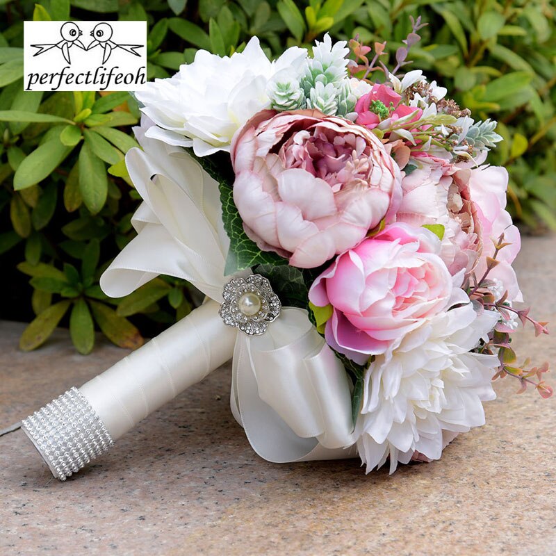 Perfectlifeoh bukett de novio bryllup peoner brudebuketter dekorasjon blomster peon buketter til casamento