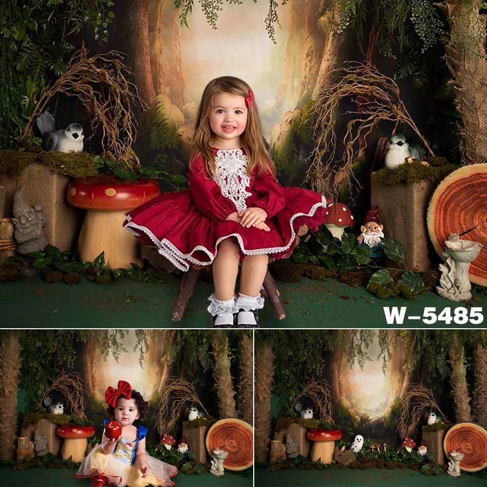 Photography Backdrops 1st Birthday Jungle Safari Forest Princess Photo Shoot Background Baby Shower Cake Smash Decor Studio Prop