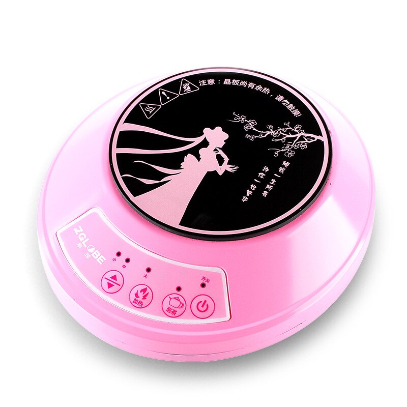 Mini chaudière à induction portable, petit format, pour la maison, dortoir d&#39;étudiants, petit format, pour faire bouillir du thé ou faire bouillir du thé: Rose