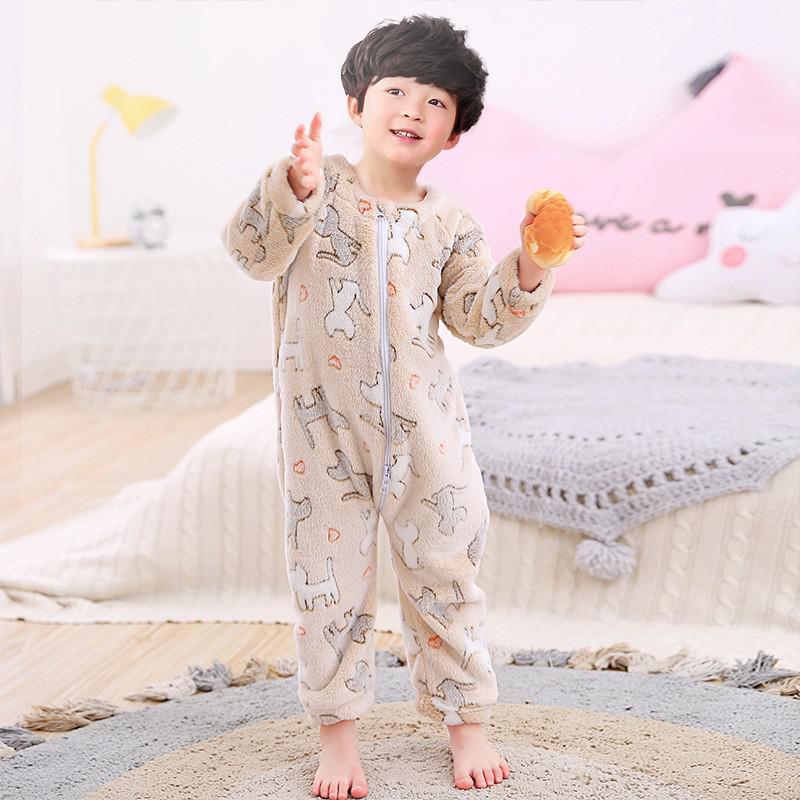 Crianças pijamas criança meninos inverno pijamas infantil menina flanela bodysuit macacão do bebê cobertor sleepers 0-4y: P3 / 100(2T-3T)