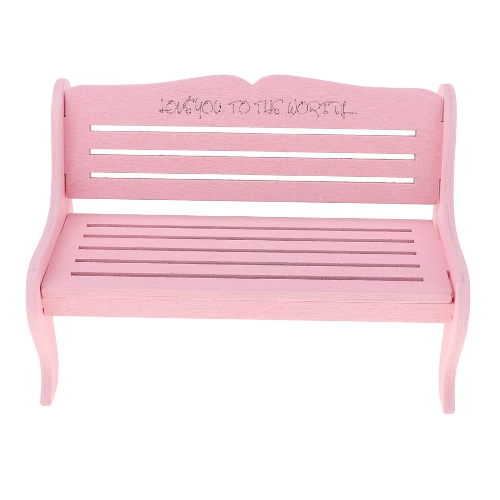 1/6 poppenhuis feeëntuin parkbank meubels voor blythe bjd roze