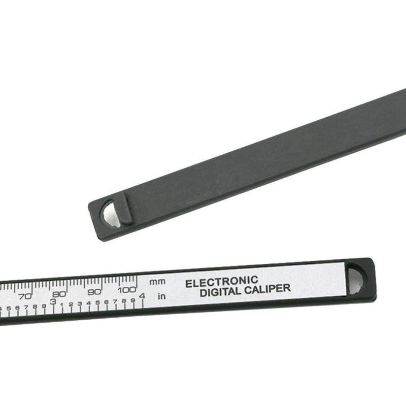 Digitale Schuifmaat, 100Mm 4 Inch Lcd Digitale Elektronische Carbon Fiber Schuifmaat Gauge Micrometer Gotd (Zwart)
