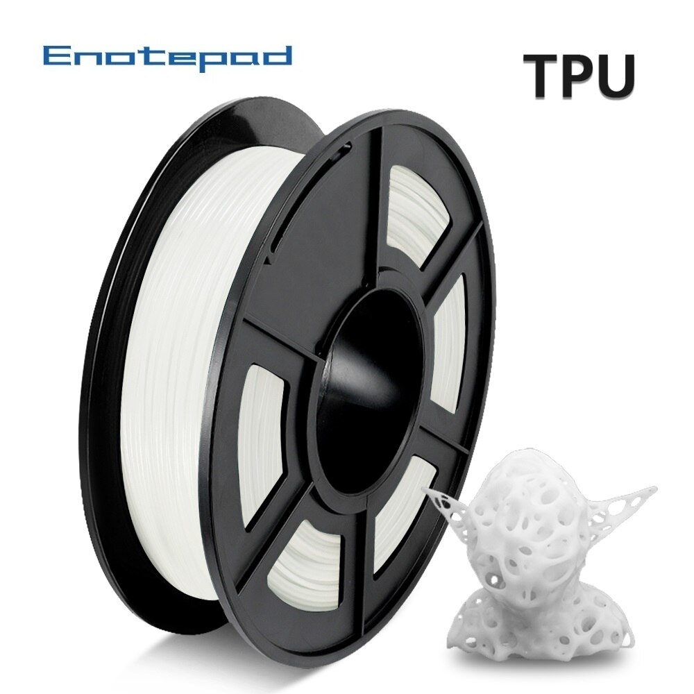 Ennotepad flexibel 3d printerfilament tpu filament 1.75 mm 0.5kg spoel  in 95a shore hardheid 100%  geen bubbels