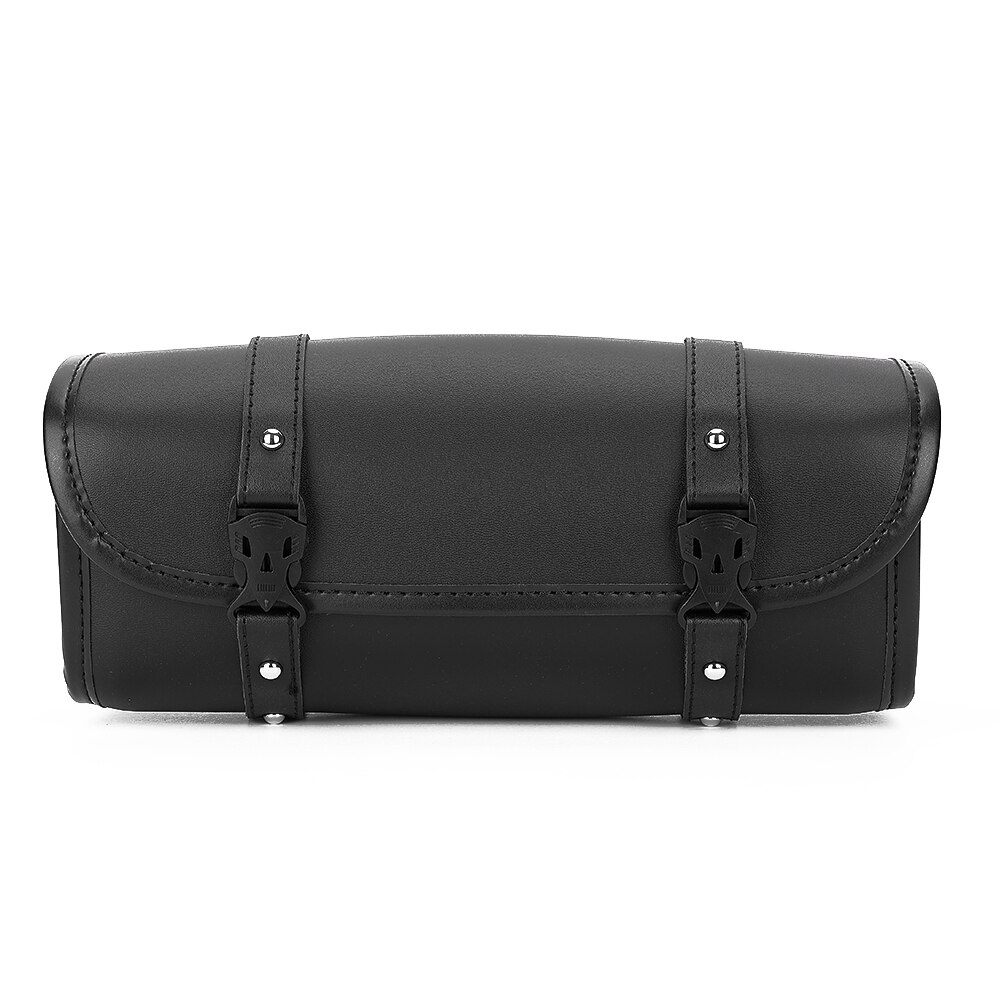 Motorcycle Saddlebag Travel Pack Retro Tools Bag Barrel Motorcycle Side Touring Bag Universal PU Leather Waterproof Saddle Bag