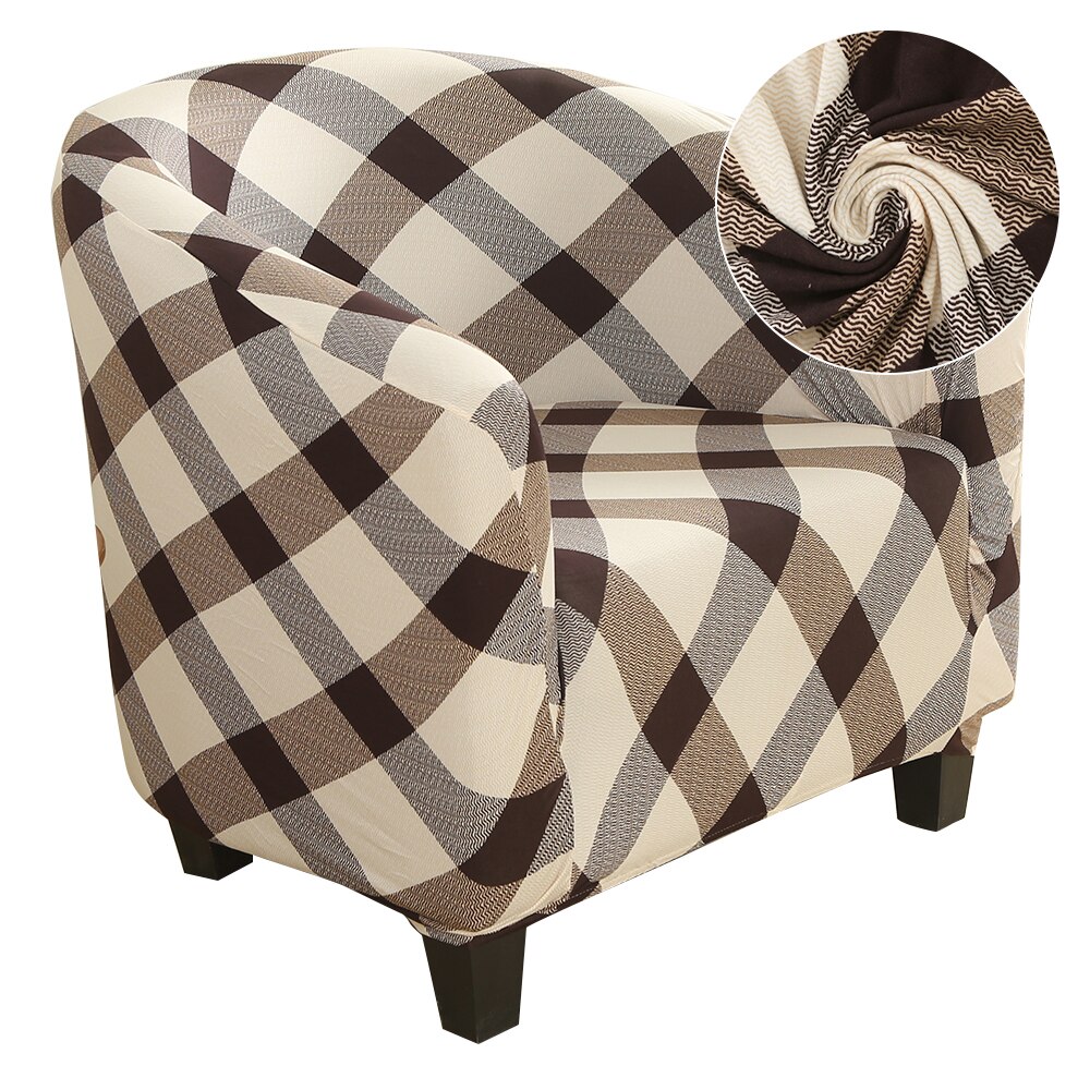 Elastisk sofa lenestol setetrekk beskytter vaskbart spandex møbler slipcover enkel å installere hjemmekaffe badekar 1 sete stoltrekk: G298814