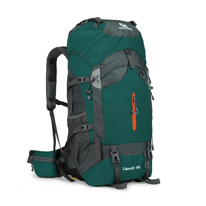 60l camping vandre rygsæk bjergbestigning taske stor kapacitet trekking rygsæk udendørs rygsæk vandring camping tasker aluminium: Grøn