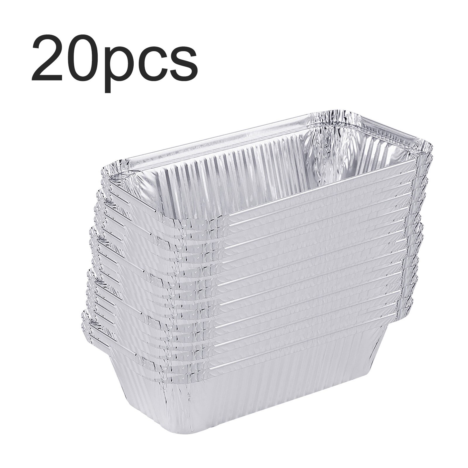 20Pcs Folie Pannen Met Deksels Aluminium Pannen Met Covers Wegwerp Voedsel Containers Bbq Bakken Tin Folie