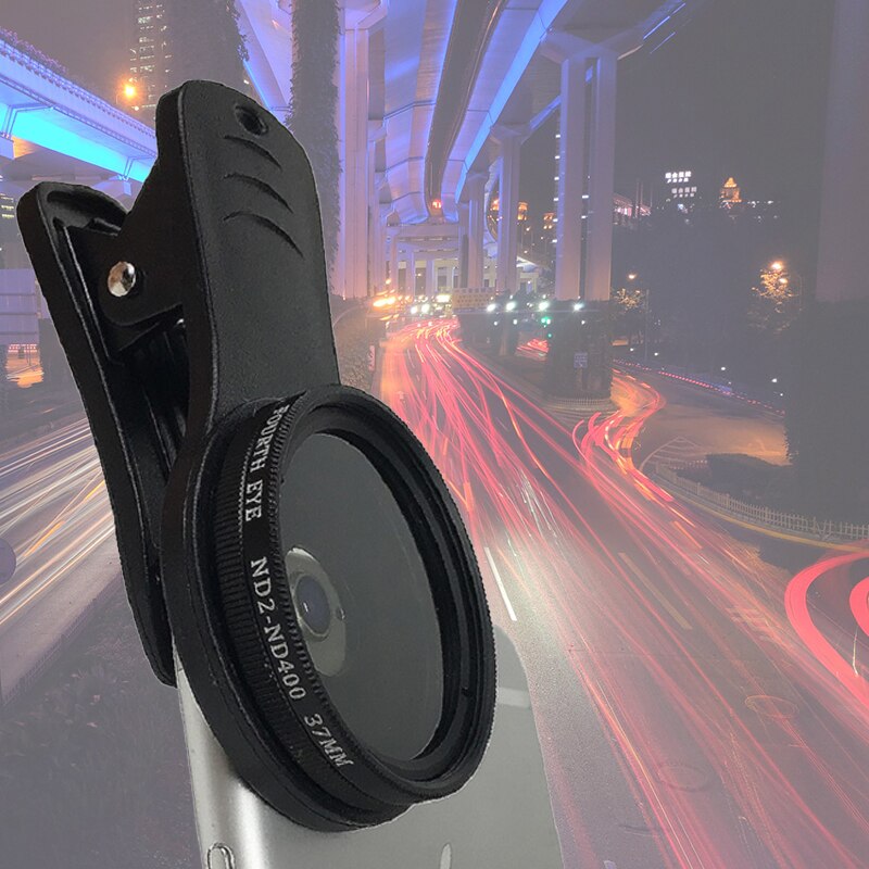 37Mm Instelbare Neutrale Dichtheid Clip-On ND2-ND400 Mobiele Telefoon Camera Filter Lens Voor Iphone Huawei Samsung Android Ios mobiele